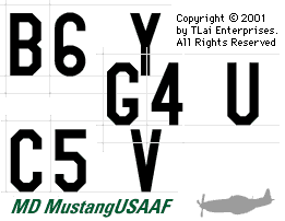 Collage of Aircraft Codes:  B6 Y,  G4 U,  C5 V,  MD MustangUSAAF.